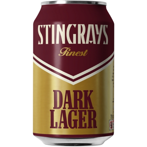 Bodriggy Stingrays Dark Lager can on a white background