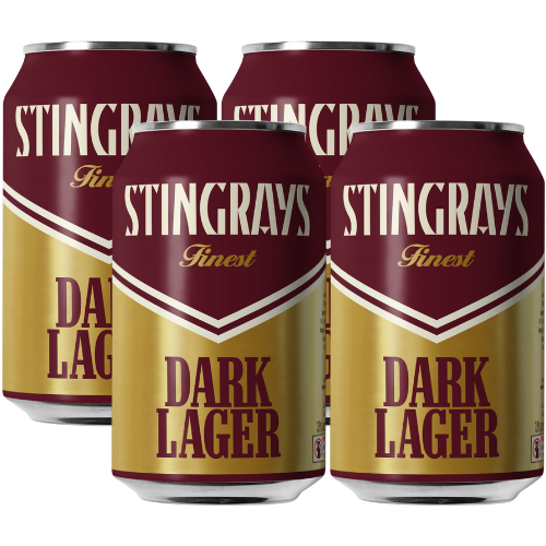 Bodriggy Stingrays Dark Lager can on a white background