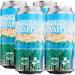 Four cans of Garage Project Nokomai Valley hazy double IPA on a white background
