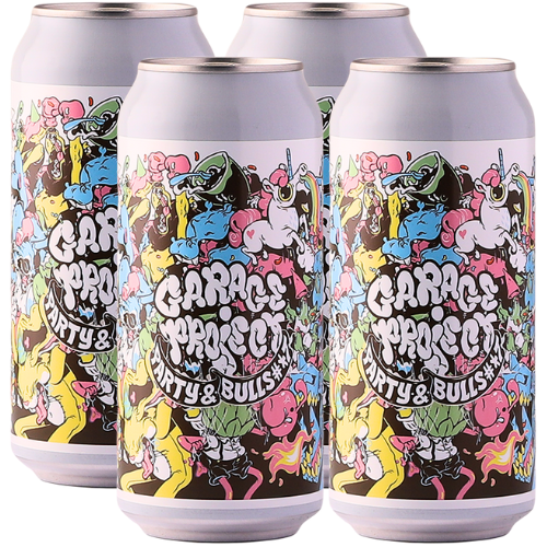 4 cans of Garage Project Party and Bullshit Beer