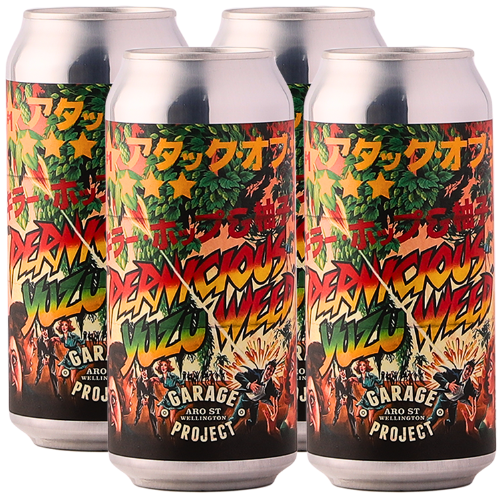 4 cans of Garage Project Yuzu Pernicious Weed beer