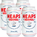 Four cans of Heaps Normal Quiet XPA on a white background