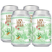 Four aluminum cans of Lock Cha Beer arranged in a cluster on a plain white background. The cans are silver with a light green and white label featuring traditional Chinese-style illustrations, including brown text reading 'LOCK CHA BEER'.