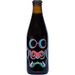 Black bottle with a colorful Fu dog design on a white background