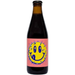 Omnipollo bottle with a colorful label featuring a smiley face design on a white background