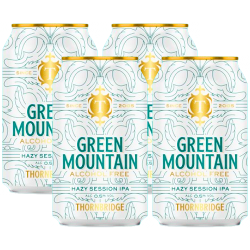 Four cans of Thornbridge Green Mountain Alcohol-Free Hazy Session IPA