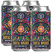 Four cans of Vocation Brewery Exotic Species New England IPA with colorful labels.