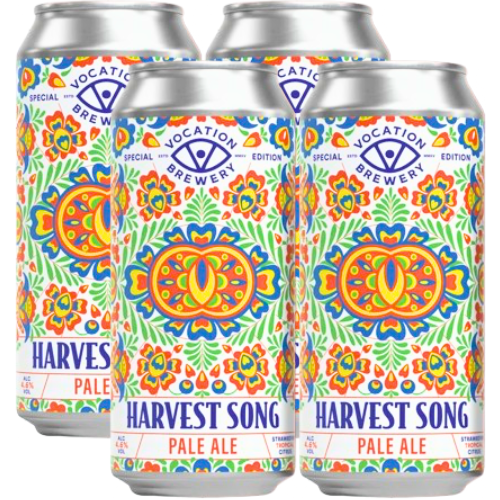 Four cans of Vocation Brewery Harvest Song Pale Ale
