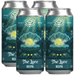 Four cans of Vocation Brewer The Lure NEIPA featuring an opened clam with a pearl on a white background.