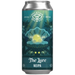 A can of Vocation Brewer The Lure NEIPA featuring an opened clam with a pearl on a white background.